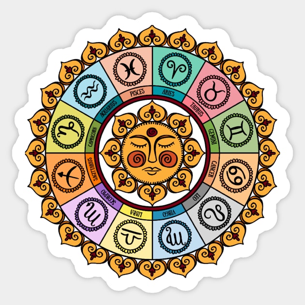 Zodiac Mandala Sticker by luckylucy